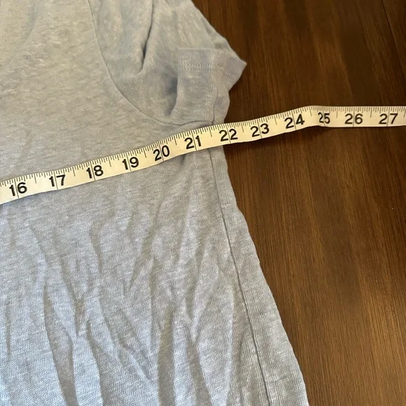 Mango MNG V-Neck Linen T-Shirt sky blue size large - Picture 8 of 9